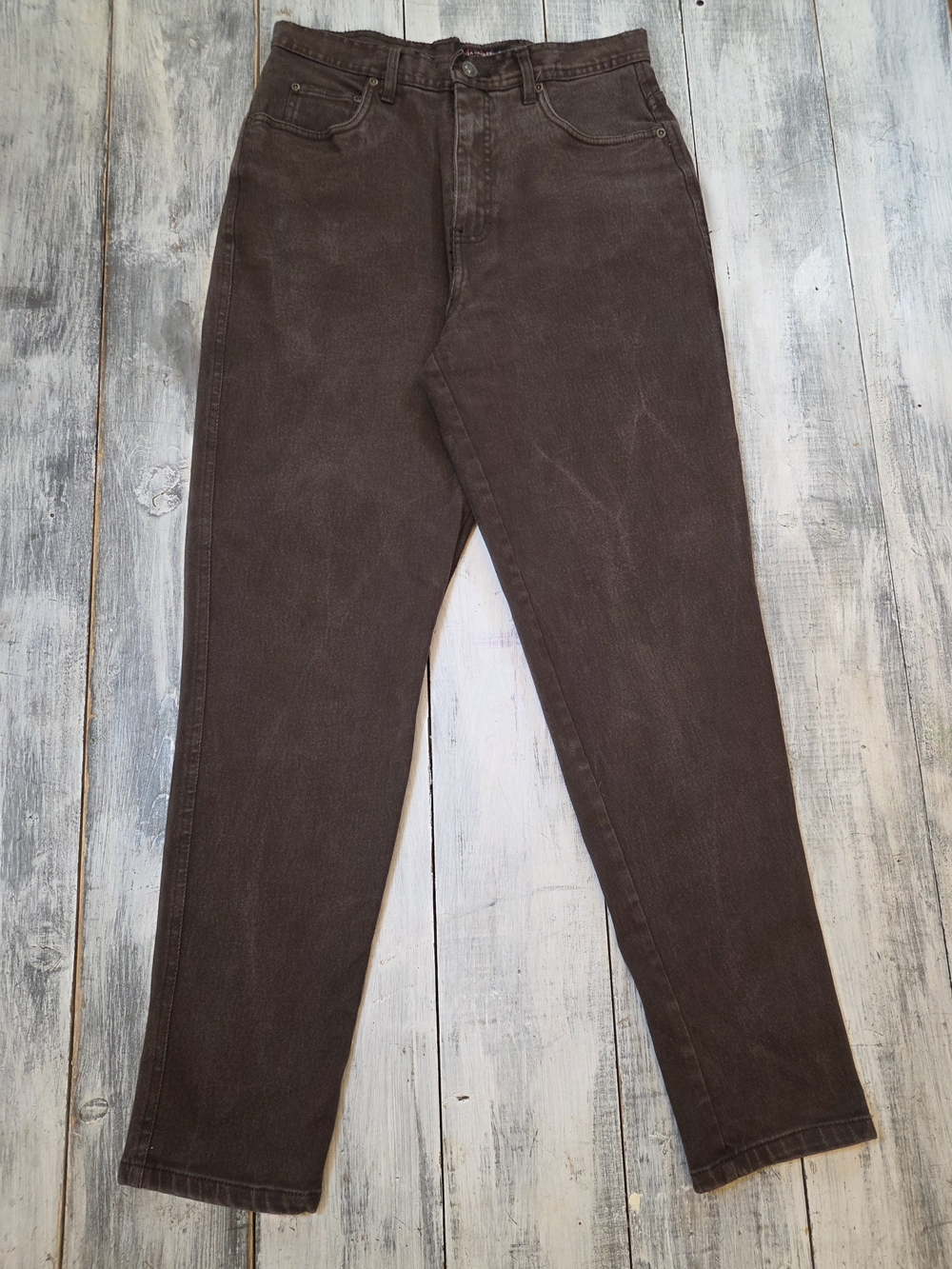 Gloria Vanderbilt Women's Charcoal High-Rise Slim Straight Jeans sz 12 Medium